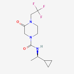 molecular formula C12H18F3N3O2 B7441752 N-[(1R)-1-cyclopropylethyl]-3-oxo-4-(2,2,2-trifluoroethyl)piperazine-1-carboxamide 