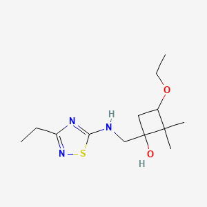 molecular formula C13H23N3O2S B7441778 3-Ethoxy-1-[[(3-ethyl-1,2,4-thiadiazol-5-yl)amino]methyl]-2,2-dimethylcyclobutan-1-ol 