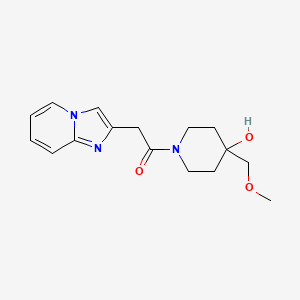 molecular formula C16H21N3O3 B7441783 1-[4-Hydroxy-4-(methoxymethyl)piperidin-1-yl]-2-imidazo[1,2-a]pyridin-2-ylethanone 