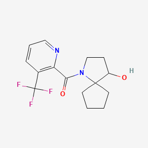 molecular formula C15H17F3N2O2 B7441824 (4-Hydroxy-1-azaspiro[4.4]nonan-1-yl)-[3-(trifluoromethyl)pyridin-2-yl]methanone 