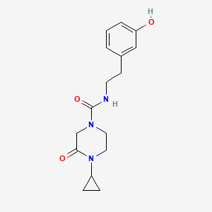 molecular formula C16H21N3O3 B7441828 4-cyclopropyl-N-[2-(3-hydroxyphenyl)ethyl]-3-oxopiperazine-1-carboxamide 