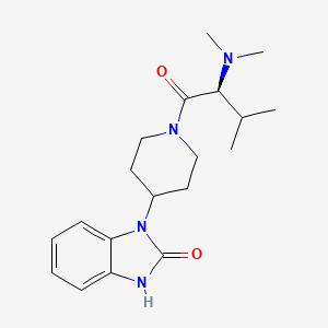 molecular formula C19H28N4O2 B7441835 3-[1-[(2S)-2-(dimethylamino)-3-methylbutanoyl]piperidin-4-yl]-1H-benzimidazol-2-one 