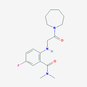 molecular formula C17H24FN3O2 B7441861 2-[[2-(azepan-1-yl)-2-oxoethyl]amino]-5-fluoro-N,N-dimethylbenzamide 