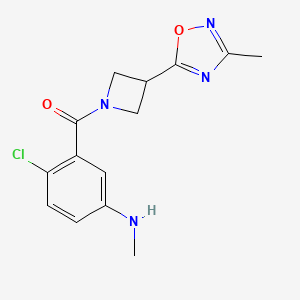 [2-Chloro-5-(methylamino)phenyl]-[3-(3-methyl-1,2,4-oxadiazol-5-yl)azetidin-1-yl]methanone