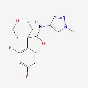 4-(2,4-difluorophenyl)-N-(1-methylpyrazol-4-yl)oxane-4-carboxamide