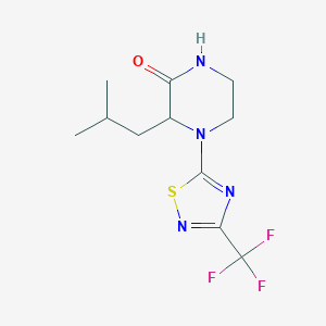 molecular formula C11H15F3N4OS B7441918 3-(2-Methylpropyl)-4-[3-(trifluoromethyl)-1,2,4-thiadiazol-5-yl]piperazin-2-one 