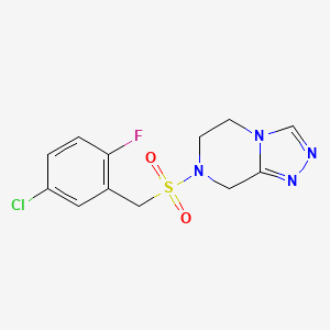 7-[(5-chloro-2-fluorophenyl)methylsulfonyl]-6,8-dihydro-5H-[1,2,4]triazolo[4,3-a]pyrazine