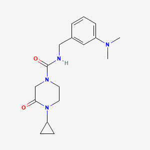 4-cyclopropyl-N-[[3-(dimethylamino)phenyl]methyl]-3-oxopiperazine-1-carboxamide