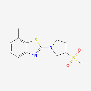 molecular formula C13H16N2O2S2 B7441943 7-Methyl-2-(3-methylsulfonylpyrrolidin-1-yl)-1,3-benzothiazole 