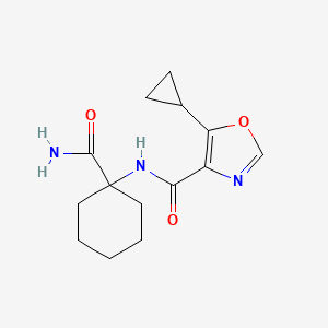 molecular formula C14H19N3O3 B7441951 N-(1-carbamoylcyclohexyl)-5-cyclopropyl-1,3-oxazole-4-carboxamide 