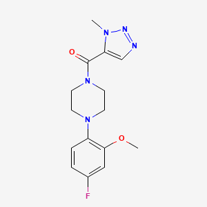 molecular formula C15H18FN5O2 B7441999 [4-(4-Fluoro-2-methoxyphenyl)piperazin-1-yl]-(3-methyltriazol-4-yl)methanone 