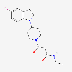 N-ethyl-3-[4-(5-fluoro-2,3-dihydroindol-1-yl)piperidin-1-yl]-3-oxopropanamide