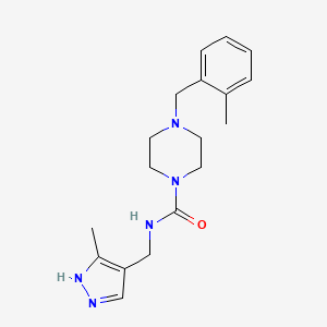 4-[(2-methylphenyl)methyl]-N-[(5-methyl-1H-pyrazol-4-yl)methyl]piperazine-1-carboxamide