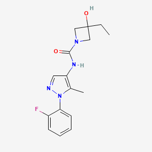 3-ethyl-N-[1-(2-fluorophenyl)-5-methylpyrazol-4-yl]-3-hydroxyazetidine-1-carboxamide