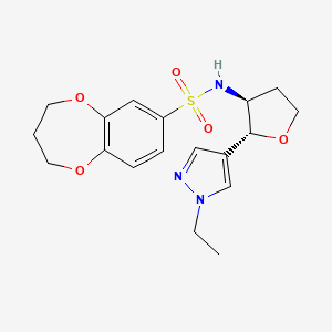 N-[(2R,3S)-2-(1-ethylpyrazol-4-yl)oxolan-3-yl]-3,4-dihydro-2H-1,5-benzodioxepine-7-sulfonamide