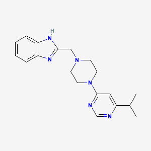 molecular formula C19H24N6 B7442092 2-[[4-(6-propan-2-ylpyrimidin-4-yl)piperazin-1-yl]methyl]-1H-benzimidazole 