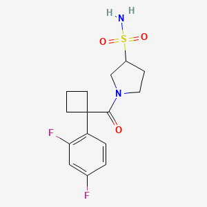 1-[1-(2,4-Difluorophenyl)cyclobutanecarbonyl]pyrrolidine-3-sulfonamide