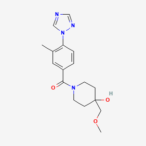 [4-Hydroxy-4-(methoxymethyl)piperidin-1-yl]-[3-methyl-4-(1,2,4-triazol-1-yl)phenyl]methanone