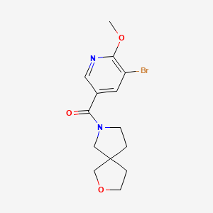 molecular formula C14H17BrN2O3 B7442111 (5-Bromo-6-methoxypyridin-3-yl)-(2-oxa-7-azaspiro[4.4]nonan-7-yl)methanone 