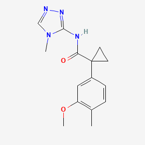 molecular formula C15H18N4O2 B7442129 1-(3-methoxy-4-methylphenyl)-N-(4-methyl-1,2,4-triazol-3-yl)cyclopropane-1-carboxamide 