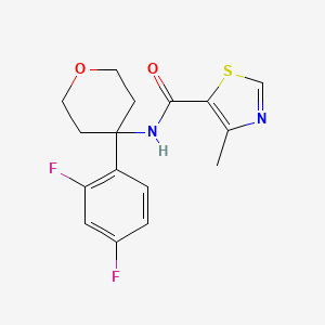 N-[4-(2,4-difluorophenyl)oxan-4-yl]-4-methyl-1,3-thiazole-5-carboxamide