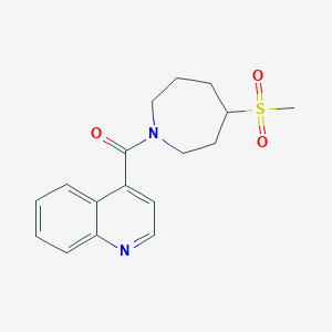 molecular formula C17H20N2O3S B7442142 (4-Methylsulfonylazepan-1-yl)-quinolin-4-ylmethanone 