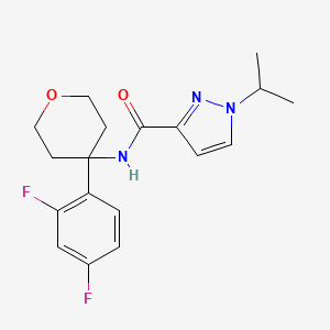 N-[4-(2,4-difluorophenyl)oxan-4-yl]-1-propan-2-ylpyrazole-3-carboxamide