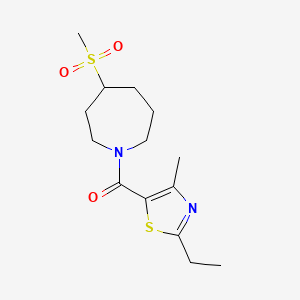 (2-Ethyl-4-methyl-1,3-thiazol-5-yl)-(4-methylsulfonylazepan-1-yl)methanone