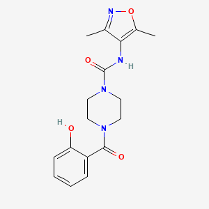 molecular formula C17H20N4O4 B7442200 N-(3,5-dimethyl-1,2-oxazol-4-yl)-4-(2-hydroxybenzoyl)piperazine-1-carboxamide 