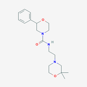 molecular formula C19H29N3O3 B7442216 N-[2-(2,2-dimethylmorpholin-4-yl)ethyl]-2-phenylmorpholine-4-carboxamide 