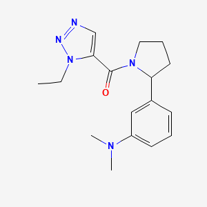 molecular formula C17H23N5O B7442226 [2-[3-(Dimethylamino)phenyl]pyrrolidin-1-yl]-(3-ethyltriazol-4-yl)methanone 