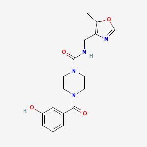 4-(3-hydroxybenzoyl)-N-[(5-methyl-1,3-oxazol-4-yl)methyl]piperazine-1-carboxamide