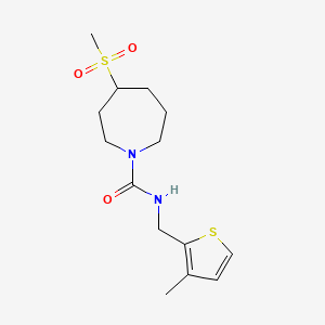 molecular formula C14H22N2O3S2 B7442249 4-methylsulfonyl-N-[(3-methylthiophen-2-yl)methyl]azepane-1-carboxamide 