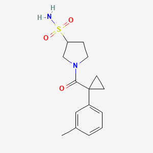 1-[1-(3-Methylphenyl)cyclopropanecarbonyl]pyrrolidine-3-sulfonamide