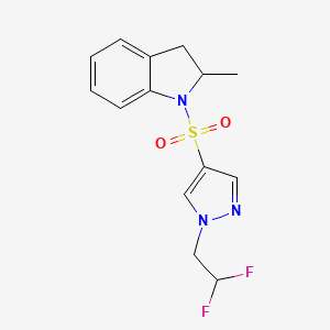 1-[1-(2,2-Difluoroethyl)pyrazol-4-yl]sulfonyl-2-methyl-2,3-dihydroindole