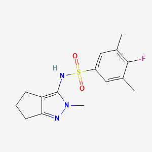 4-fluoro-3,5-dimethyl-N-(2-methyl-5,6-dihydro-4H-cyclopenta[c]pyrazol-3-yl)benzenesulfonamide