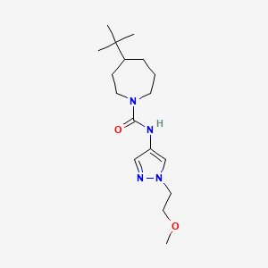 molecular formula C17H30N4O2 B7442286 4-tert-butyl-N-[1-(2-methoxyethyl)pyrazol-4-yl]azepane-1-carboxamide 