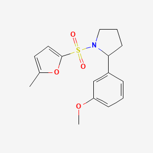 2-(3-Methoxyphenyl)-1-(5-methylfuran-2-yl)sulfonylpyrrolidine