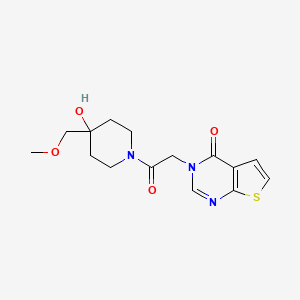 3-[2-[4-Hydroxy-4-(methoxymethyl)piperidin-1-yl]-2-oxoethyl]thieno[2,3-d]pyrimidin-4-one