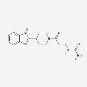 molecular formula C16H21N5O2 B7442313 [3-[4-(1H-benzimidazol-2-yl)piperidin-1-yl]-3-oxopropyl]urea 