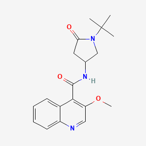 molecular formula C19H23N3O3 B7442322 N-(1-tert-butyl-5-oxopyrrolidin-3-yl)-3-methoxyquinoline-4-carboxamide 