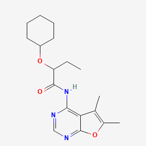 2-cyclohexyloxy-N-(5,6-dimethylfuro[2,3-d]pyrimidin-4-yl)butanamide