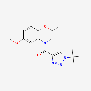 molecular formula C17H22N4O3 B7442354 (1-Tert-butyltriazol-4-yl)-(6-methoxy-2-methyl-2,3-dihydro-1,4-benzoxazin-4-yl)methanone 