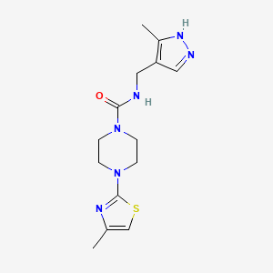 N-[(5-methyl-1H-pyrazol-4-yl)methyl]-4-(4-methyl-1,3-thiazol-2-yl)piperazine-1-carboxamide