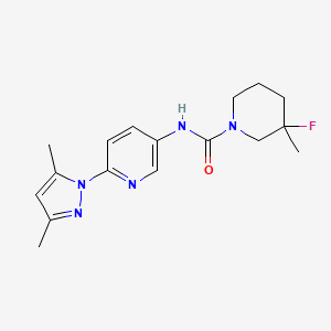 molecular formula C17H22FN5O B7442377 N-[6-(3,5-dimethylpyrazol-1-yl)pyridin-3-yl]-3-fluoro-3-methylpiperidine-1-carboxamide 