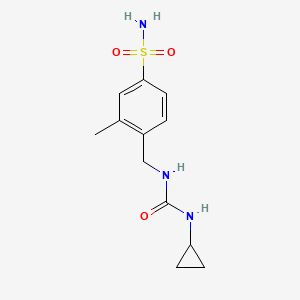 molecular formula C12H17N3O3S B7442384 1-Cyclopropyl-3-[(2-methyl-4-sulfamoylphenyl)methyl]urea 