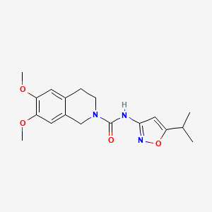 6,7-dimethoxy-N-(5-propan-2-yl-1,2-oxazol-3-yl)-3,4-dihydro-1H-isoquinoline-2-carboxamide