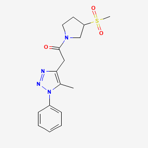 2-(5-Methyl-1-phenyltriazol-4-yl)-1-(3-methylsulfonylpyrrolidin-1-yl)ethanone