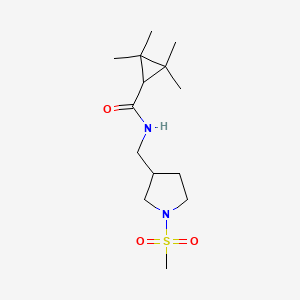 2,2,3,3-tetramethyl-N-[(1-methylsulfonylpyrrolidin-3-yl)methyl]cyclopropane-1-carboxamide