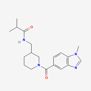 2-methyl-N-[[1-(1-methylbenzimidazole-5-carbonyl)piperidin-3-yl]methyl]propanamide